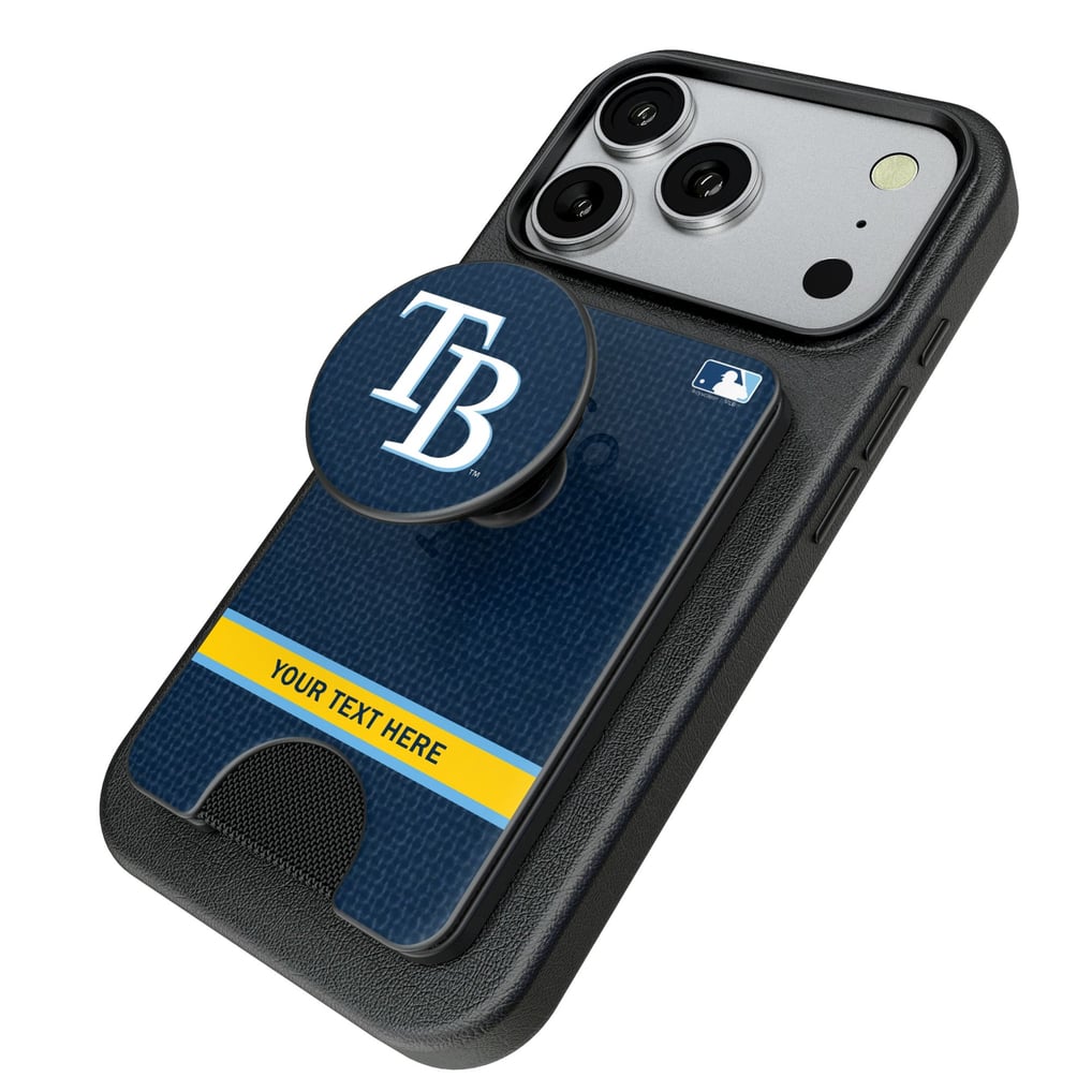 Tampa Bay Rays Keyscaper Personalized Solid PopSockets Magnetic Wallet