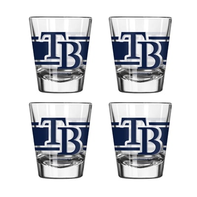 Tampa Bay Rays Logo Brands Four-Piece Stripe Shot Glass Set