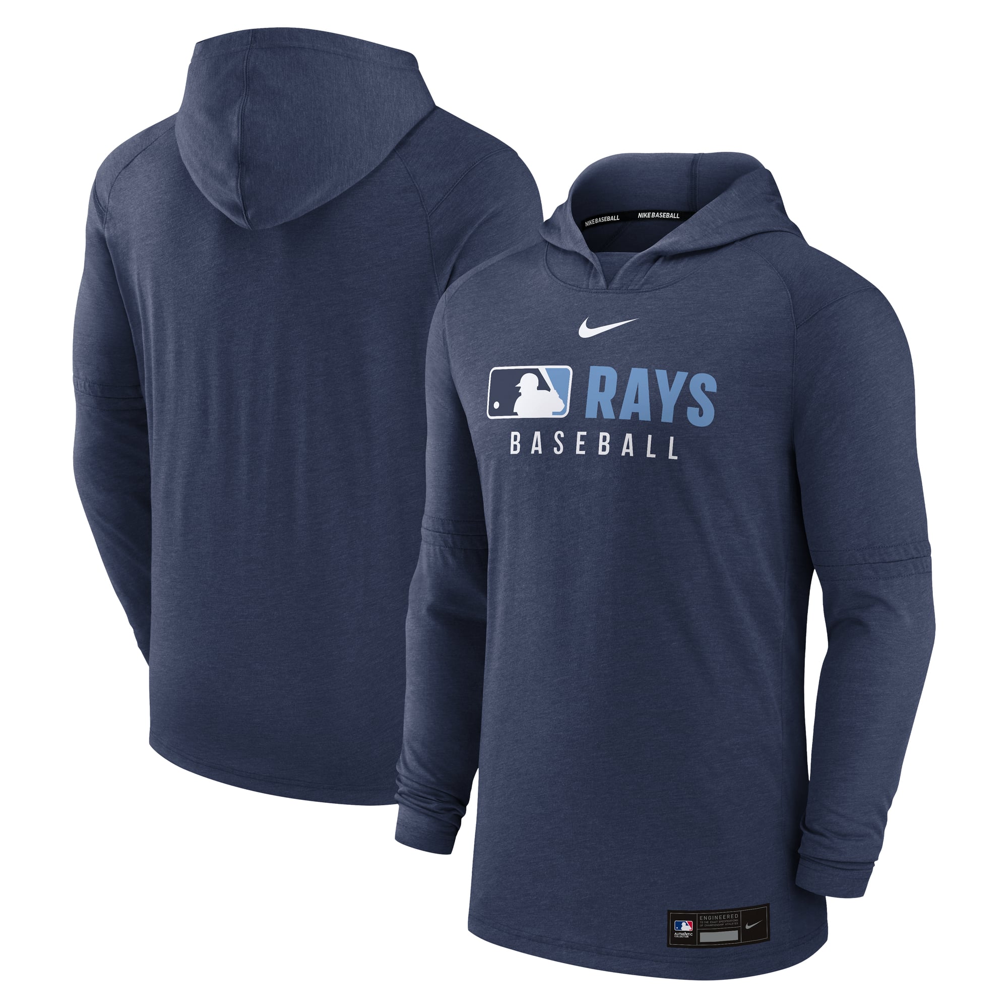 Men's Tampa Bay Rays Nike Heather Navy Authentic Collection Tri-Blend ...