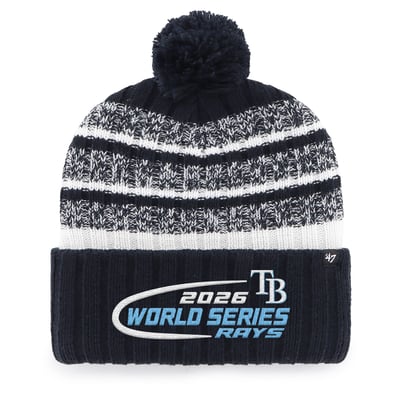 Tampa Bay Rays '47 2026 World Series Tavern Cuffed Knit Hat with Pom - Navy