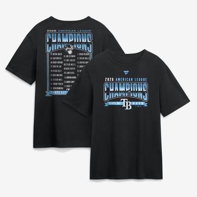 Tampa Bay Rays 2026 American League Champions Roster T-Shirt - Black