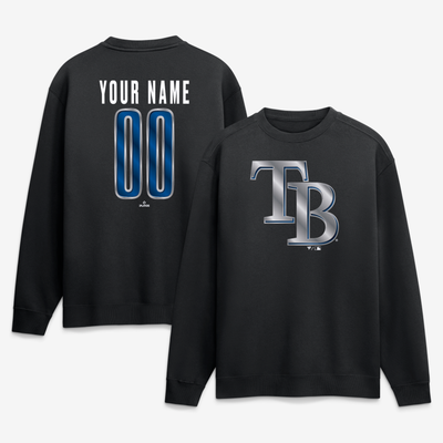 Tampa Bay Rays  Forged Mascot Personalized Name & Number Sweatshirt - Black