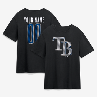 Tampa Bay Rays  Forged Mascot Personalized Name & Number T-Shirt - Black