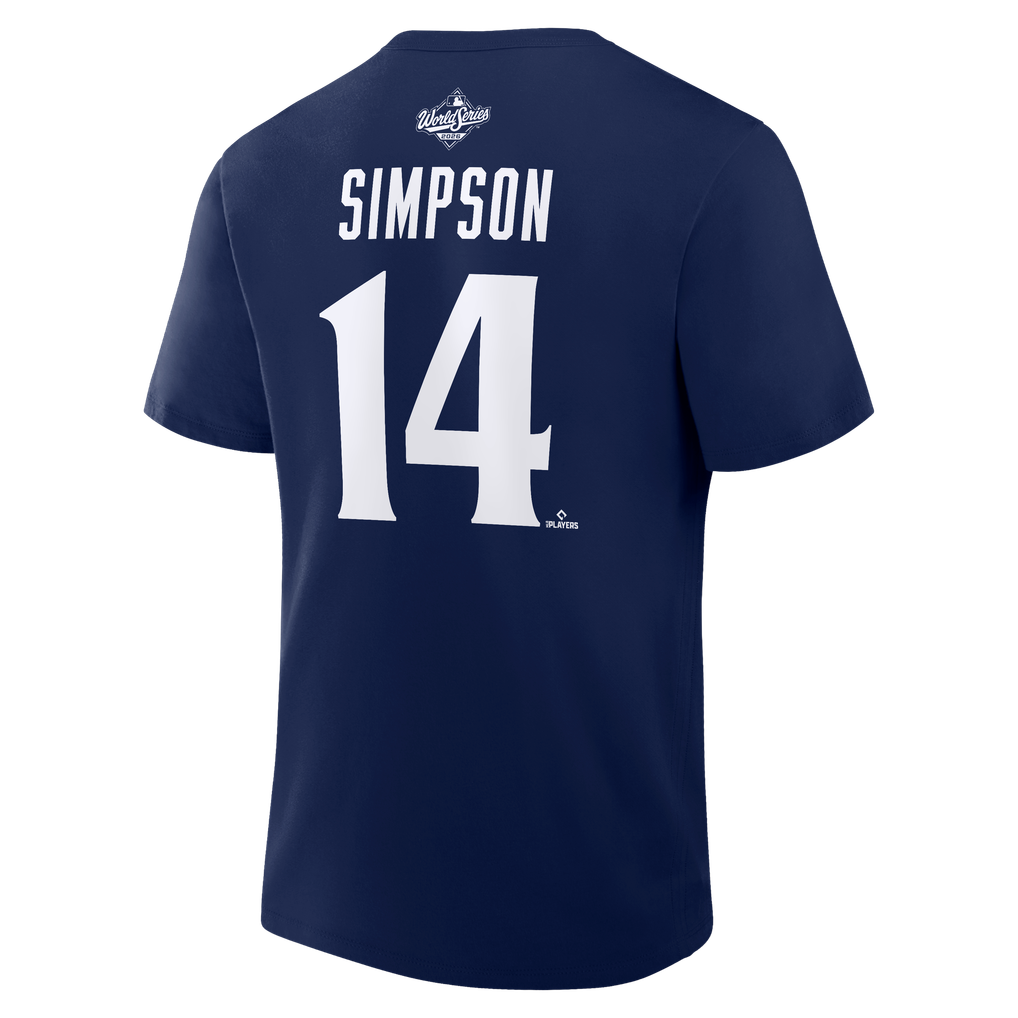 Simpsiums Card Men's Tampa Bay Rays Chandler Simpson Navy 2026 World Series Name ...