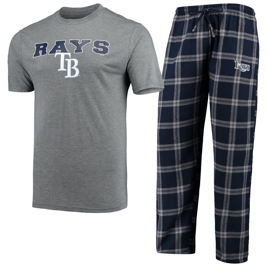 Men's Tampa Bay Rays Concepts Sport Navy/Gray Troupe Top & Pants Sleep Set