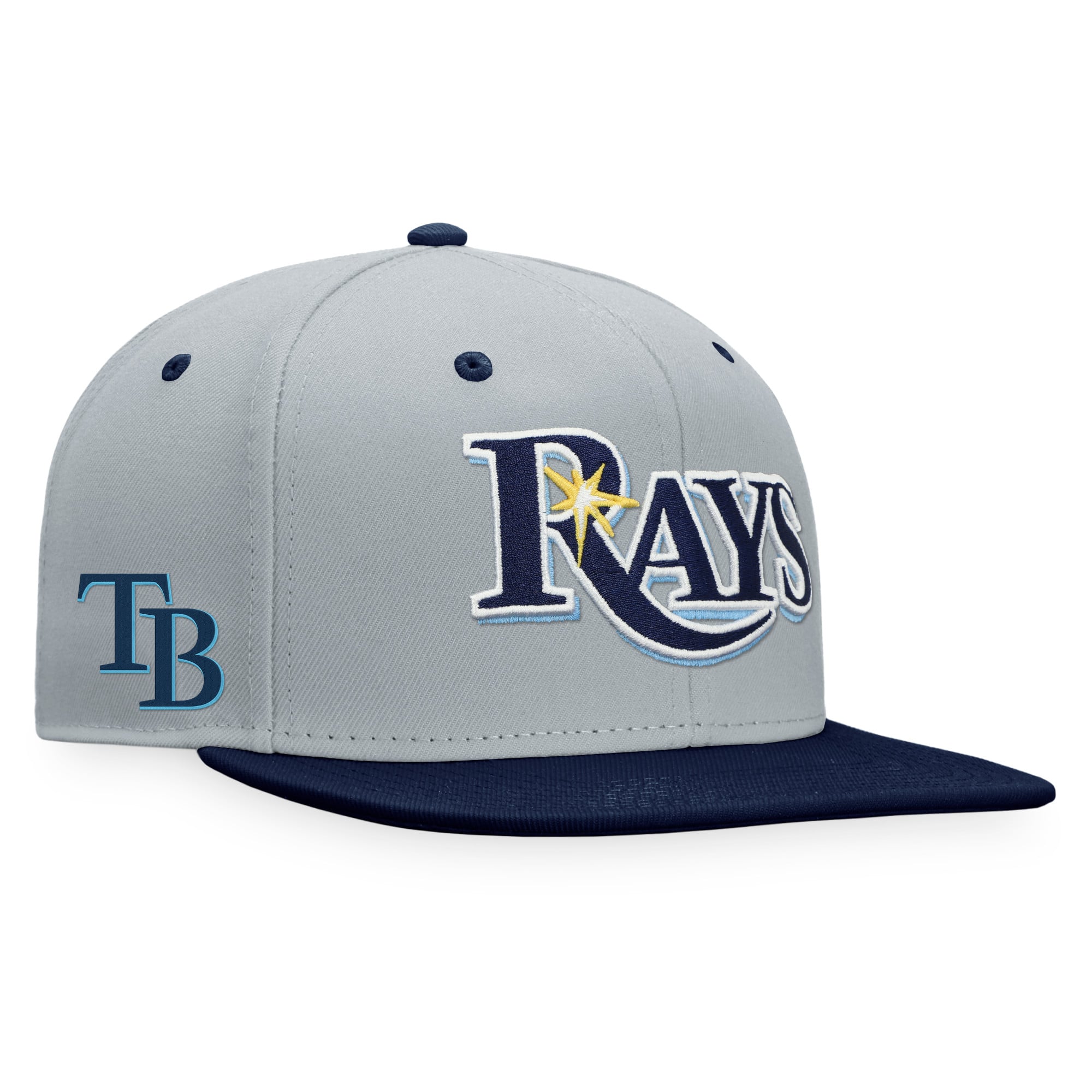 Men's Tampa Bay Rays Fanatics Gray Team Two-Tone Snapback Hat