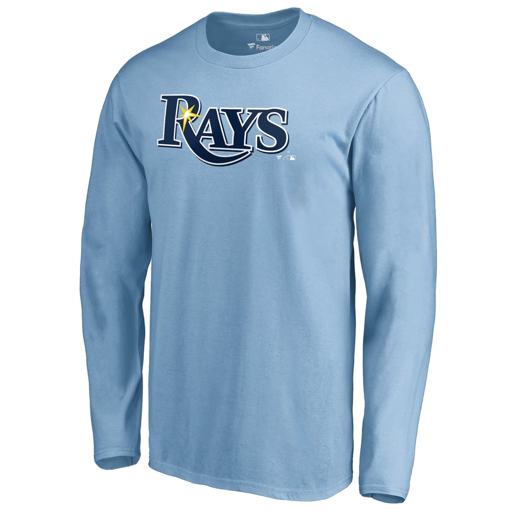 Men's Tampa Bay Rays Fanatics Light Blue Team Wordmark Long Sleeve T-Shirt