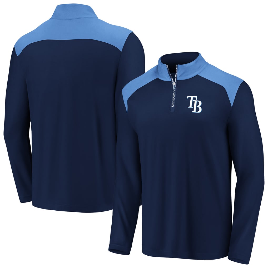 Men's Tampa Bay Rays Fanatics Navy/Light Blue Iconic Clutch Quarter-Zip ...