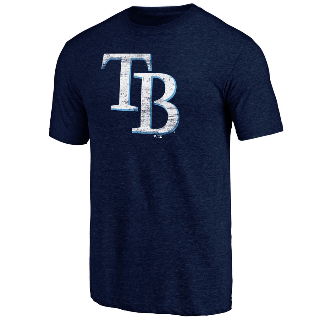 Men's Tampa Bay Rays Heather Navy Official Logo Tri-Blend T-Shirt