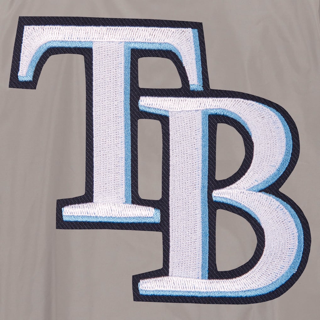 Tampa Bay Rays JH Design Lightweight Nylon Bomber Jacket - Gray