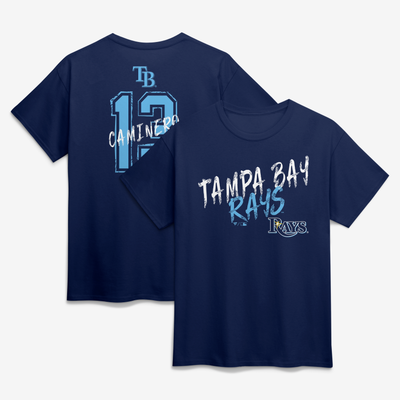 Junior Caminero Tampa Bay Rays Hustle Name & Number T-Shirt - Navy