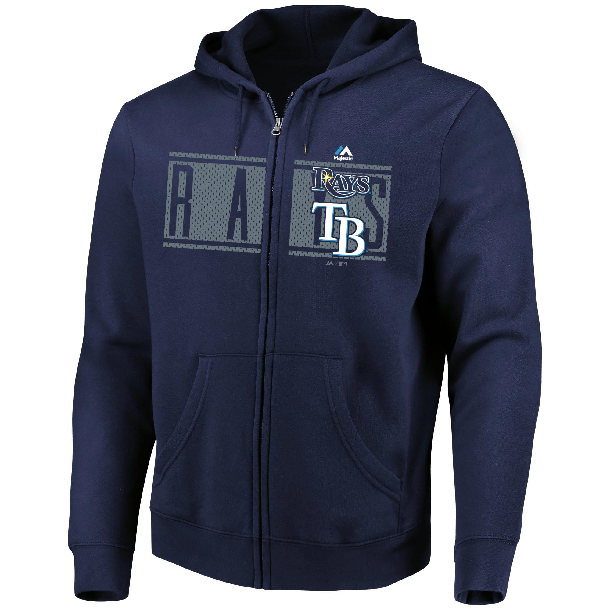 Men's Tampa Bay Rays Majestic Navy Piercing Attack Full-Zip Hoodie