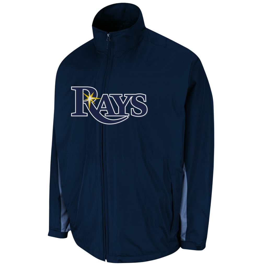 Tampa Rays Jacket Men's Tampa Bay Rays Majestic Navy On-Field Triple Climate 3-In-1 Jacket