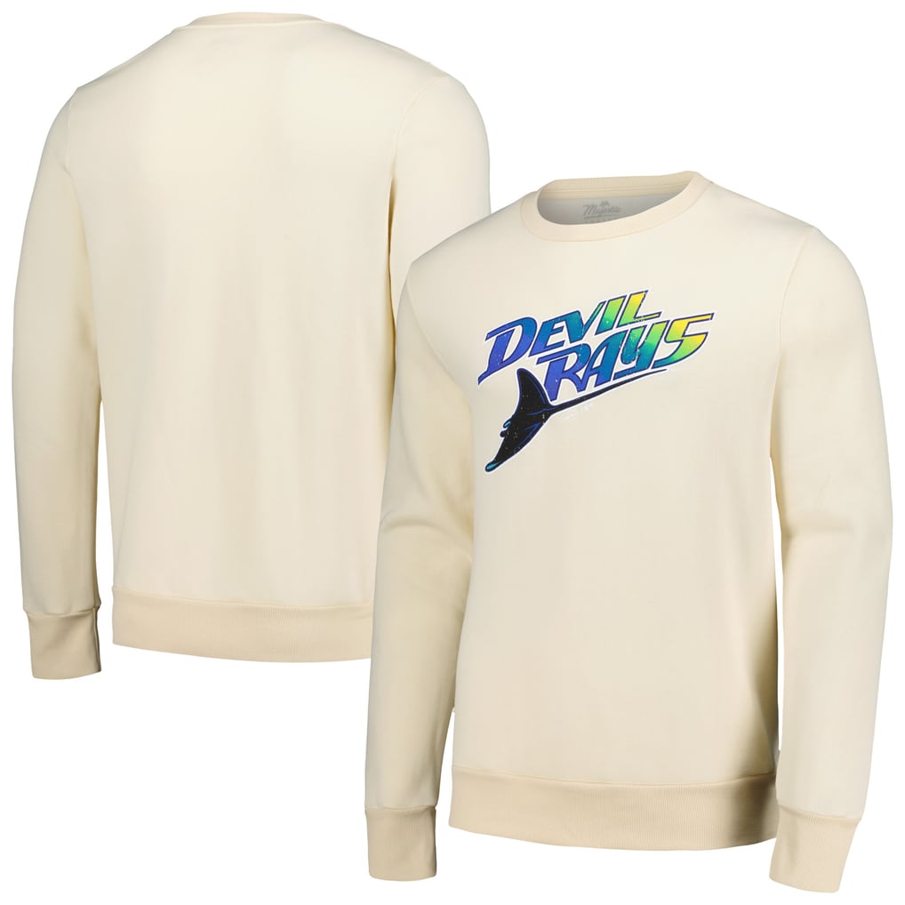 Tampa Bay Rays Majestic Threads Fleece Pullover Sweatshirt - Oatmeal