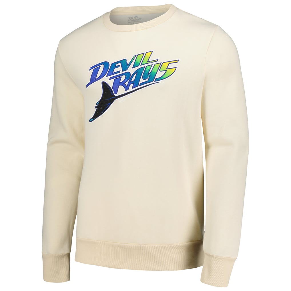 Tampa Bay Rays Majestic Threads Fleece Pullover Sweatshirt - Oatmeal