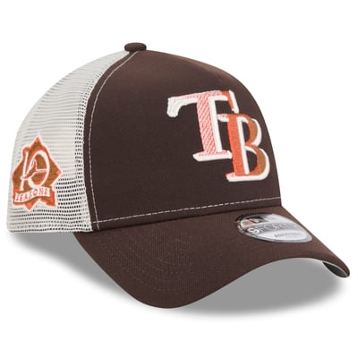 Tampa Bay Rays New Era Pumpkin Spice A-Frame 9FORTY Adjustable Trucker Hat - Brown
