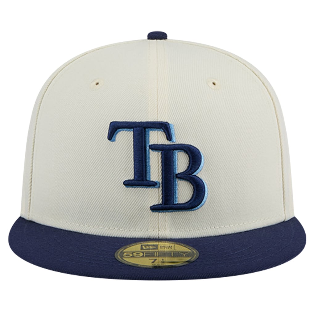 Men's Tampa Bay Rays New Era Cream Chrome 59FIFTY Fitted Hat