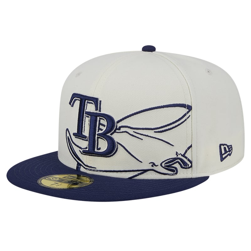 Tampa Bay Rays New Era Lonestar 59FIFTY fitted hat in cream and navy