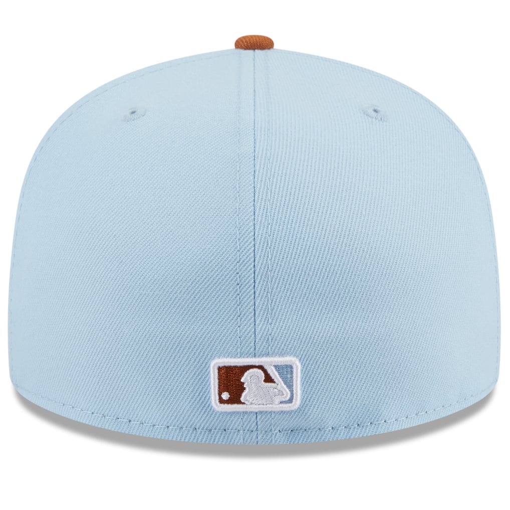 Tampa Bay Rays New Era Spring Color Basic Two-Tone 59FIFTY Fitted Hat - Light Blue/Brown