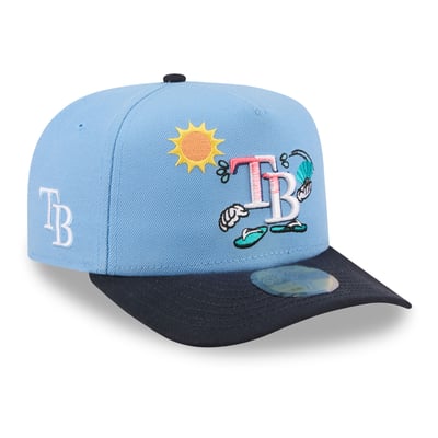 Tampa Bay Rays New Era Cartoon A-Frame 59FIFTY Fitted Hat - Light Blue/Navy