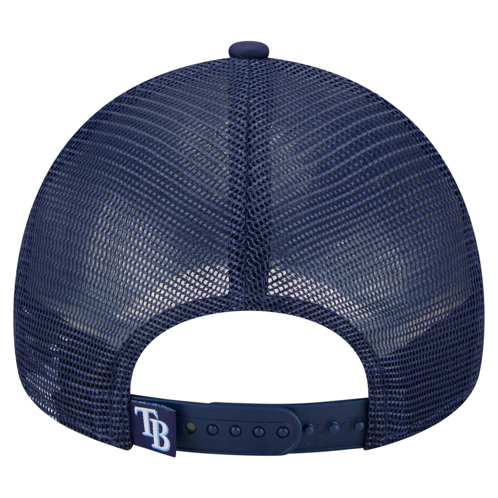  Tampa Bay Rays New Era Distressed 9FORTY A-Frame Adjustable Trucker Hat - Navy