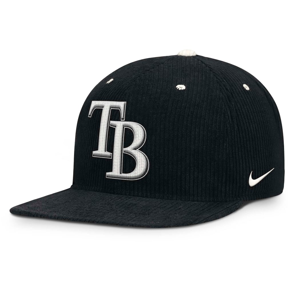  Tampa Bay Rays Nike Pro Corduroy Structured Snapback Hat - Black