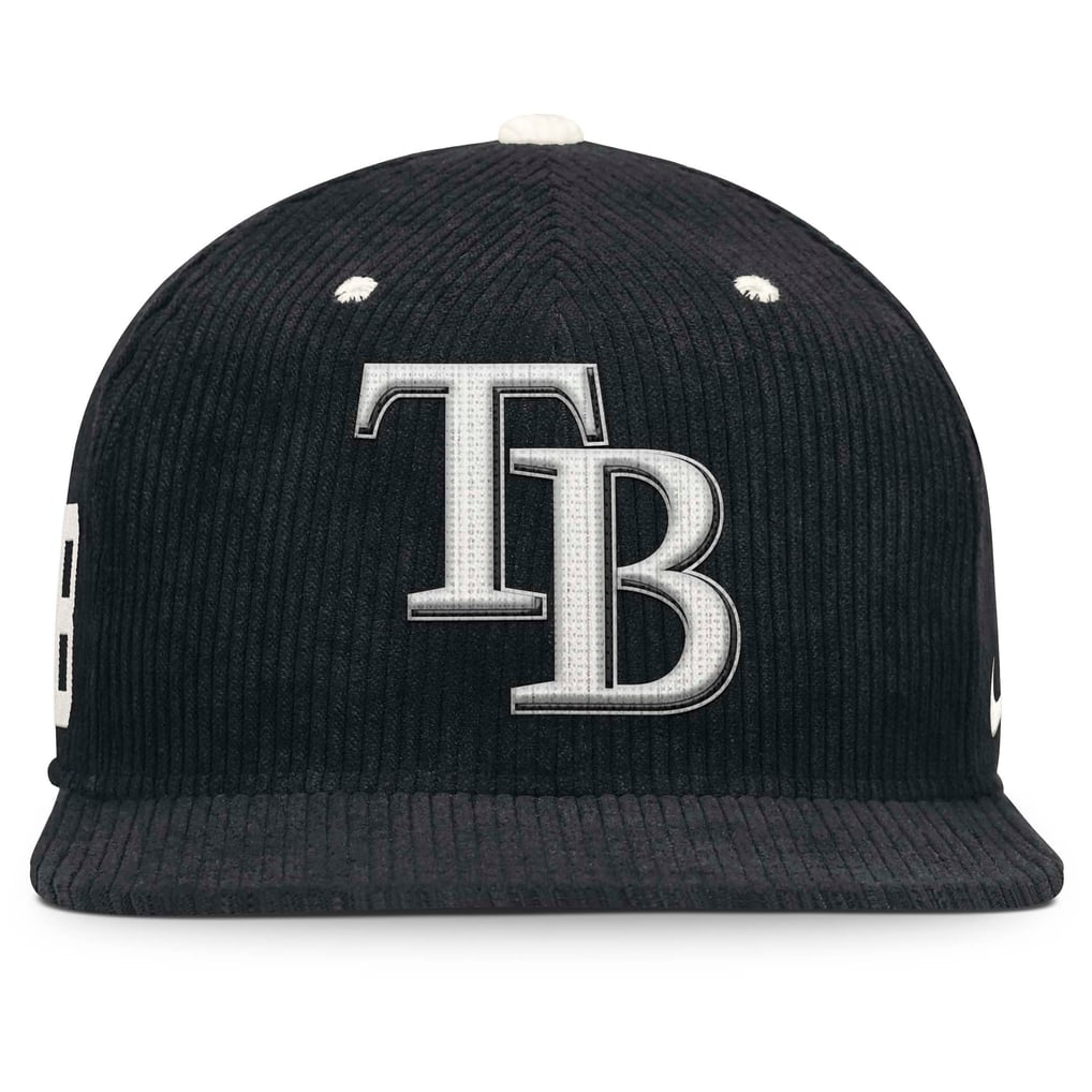  Tampa Bay Rays Nike Pro Corduroy Structured Snapback Hat - Black