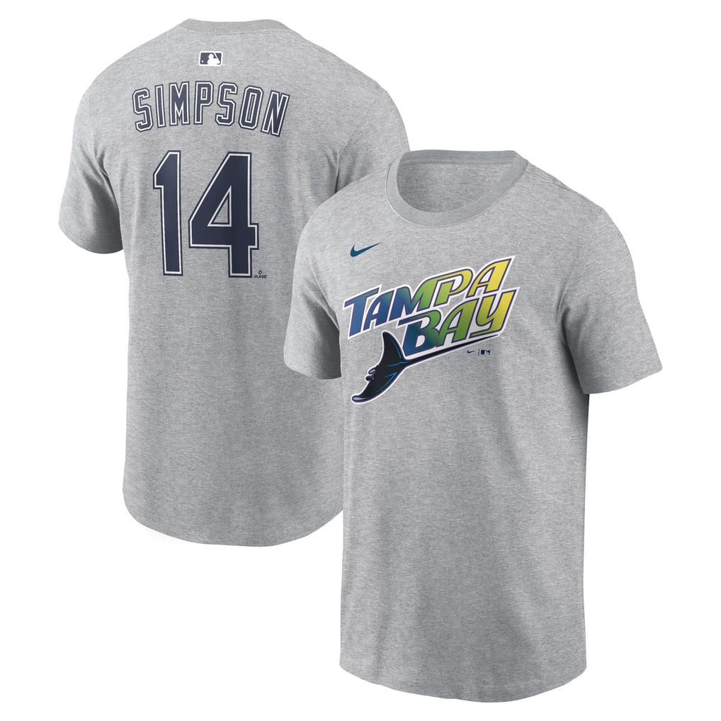 Men's Tampa Bay Rays Chandler Simpson Nike Heather Gray Road Name ...