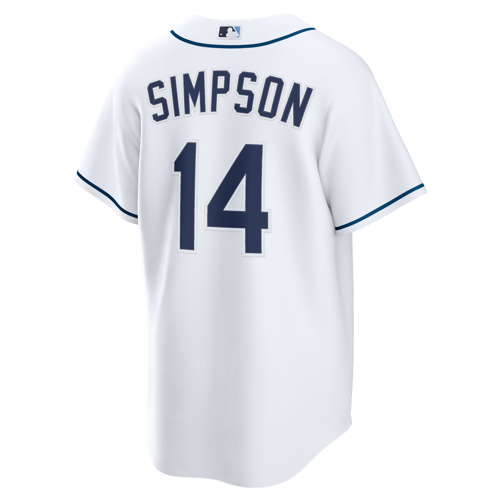 Simpsiums Card Men's Tampa Bay Rays Chandler Simpson Nike White 2026 World Series Home ...