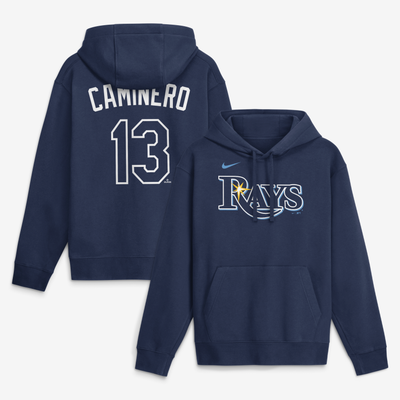 Junior Caminero Tampa Bay Rays Nike Name & Number Club Fleece Pullover Hoodie - Navy