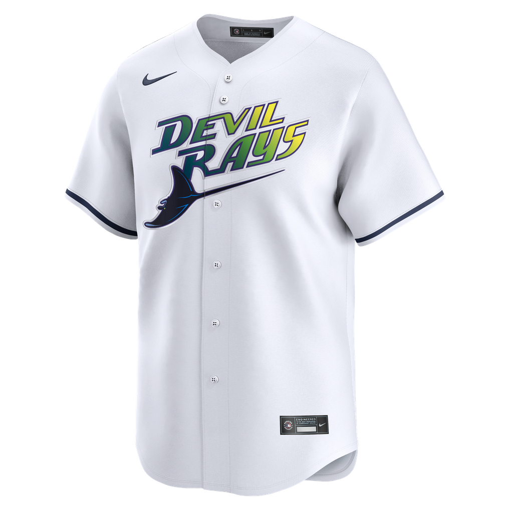Men's Tampa Bay Rays Junior Caminero Nike White Alternate Limited Jersey
