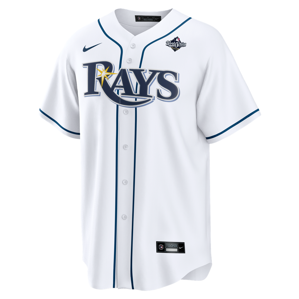 Men's Tampa Bay Rays Nike White 2026 World Series Patch Home Replica ...