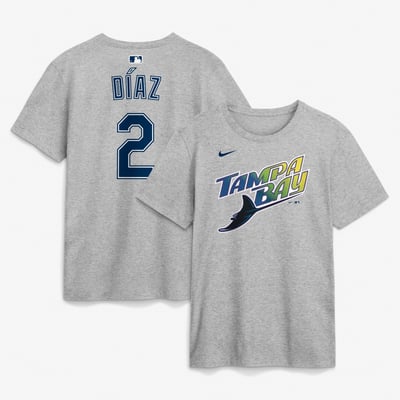 Yandy Díaz Tampa Bay Rays Nike Road Name & Number T-Shirt - Gray