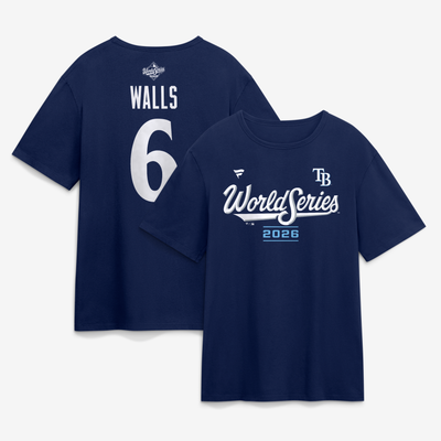Taylor Walls Tampa Bay Rays 2026 World Series Name & Number T-Shirt - Navy