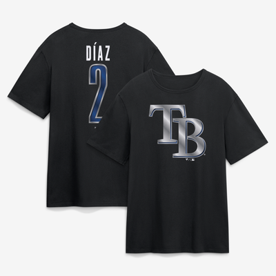 Yandy Díaz Tampa Bay Rays Metallic Mascot Name & Number T-Shirt - Black