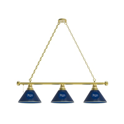 Tampa Bay Rays 3-Shade Billiard Light with Brass Fixture