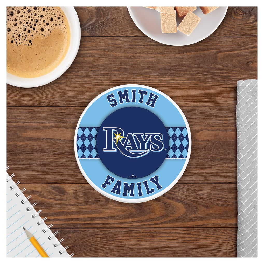 Tampa Bay Rays 4" Personalized Circular Coasters 4-Pack Set