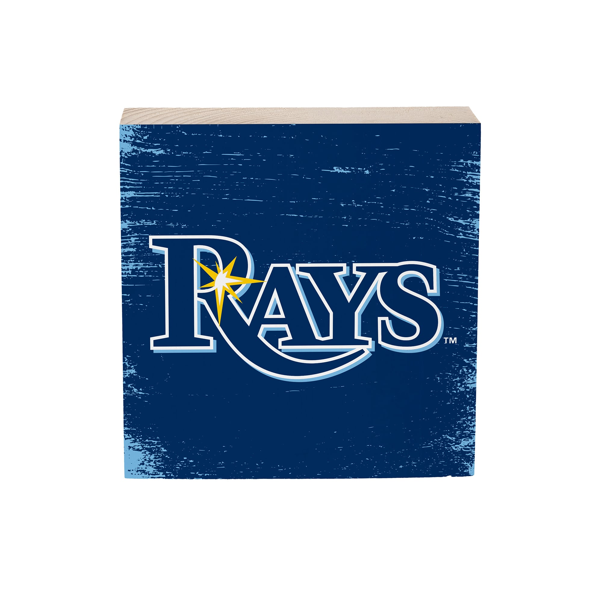 Tampa Bay Rays 6" Square Fan Chant Wood Block Shelf Sign