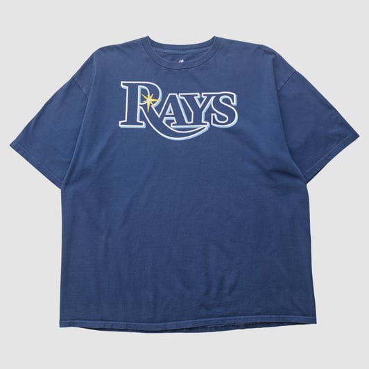 Tampa Bay Rays Majestic 2010s T-shirt - Navy - 2XL by Fanatics Real Vintage