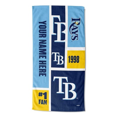 Tampa Bay Rays The Northwest Group 30'' x 60'' Colorblock Personalized Beach Towel