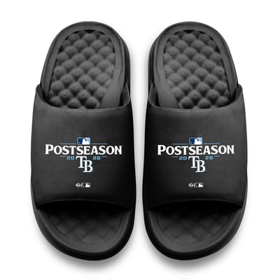 Tampa Bay Rays ISlide Unisex 2026 MLB Postseason Motive Slide Sandals - Black