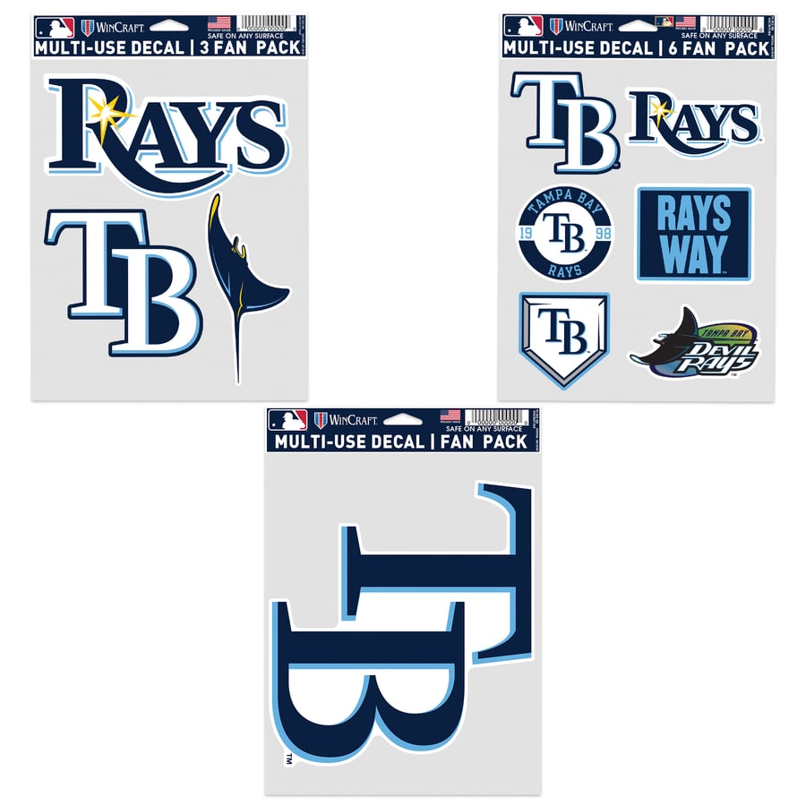 Tb Rays Window Sticker Tampa Bay Rays WinCraft Three-Pack Fan Decal Set