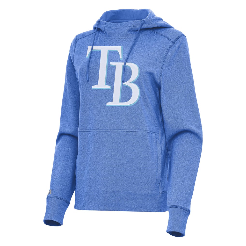 Tampa Bay Rays Antigua Women's Justice Pullover Hoodie - Heather Light Blue