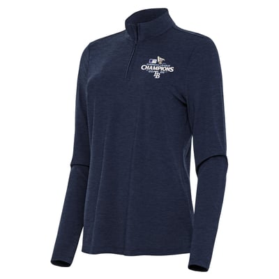 Tampa Bay Rays Antigua Women's 2026 American League Champions Bright Quarter-Zip Pullover - Heather Navy