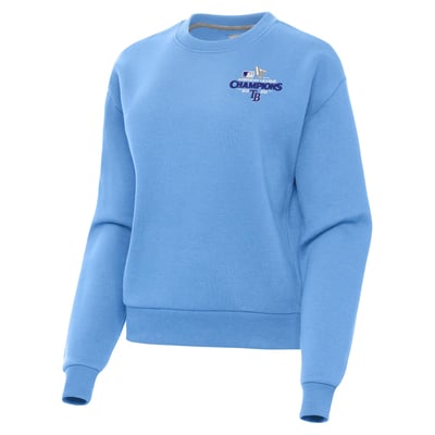 Tampa Bay Rays Antigua Women's 2026 American League Champions Victory Sweatshirt - Light Blue