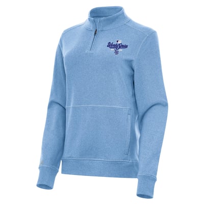 Tampa Bay Rays Antigua Women's 2026 World Series Crush Quarter-Zip Pullover - Light Blue