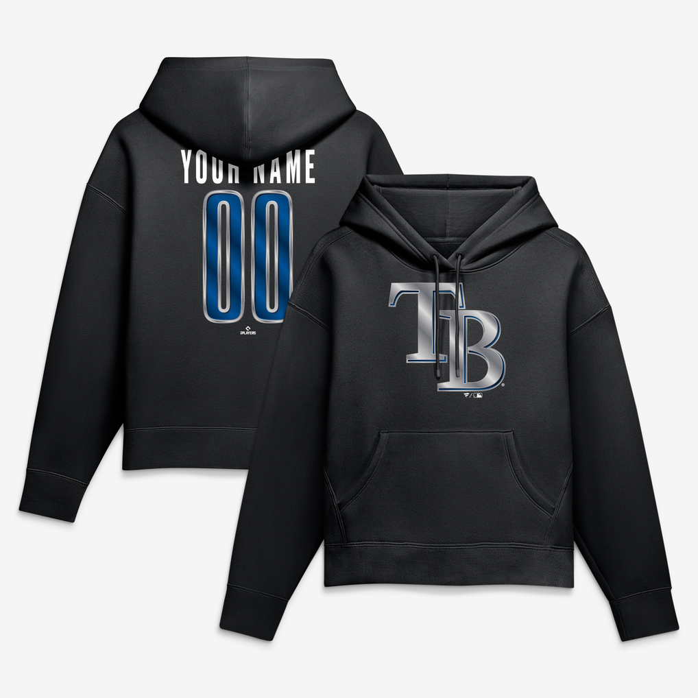 Women's Tampa Bay Rays Black Forged Mascot Personalized Name & Number ...