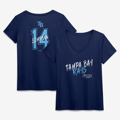 Chandler Simpson Tampa Bay Rays Women's Hustle Name & Number V-Neck T-Shirt - Navy