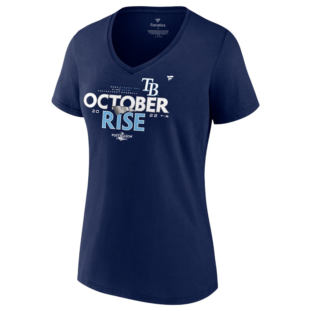 Women's Tampa Bay Rays Fanatics Navy 2022 Postseason Locker Room V-Neck ...
