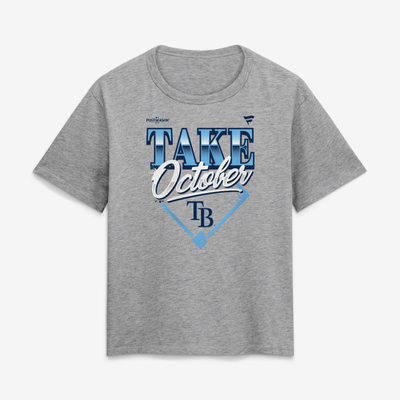 Tampa Bay Rays Women's 2026 MLB Postseason Take October T-Shirt - Gray